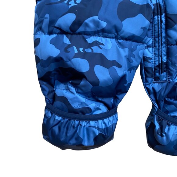 Baby Gap Dinosaur Print ColdControl Max One-Piece Quilted Snowsuit Blue 6-12 mos - Picture 6 of 16
